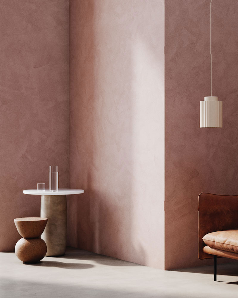 KABRIC är en innovativ produkt som kombinerar färgens funktionella egenskaper med spacklets visuella egenskaper. Detta innebär att KABRIC kan appliceras med pensel, spackel och rulle och kan avslutas lika snabbt som en målad vägg. Med KABRIC får du en matt yta med en struktur som får dina tankar över på odefinierade textilier.
